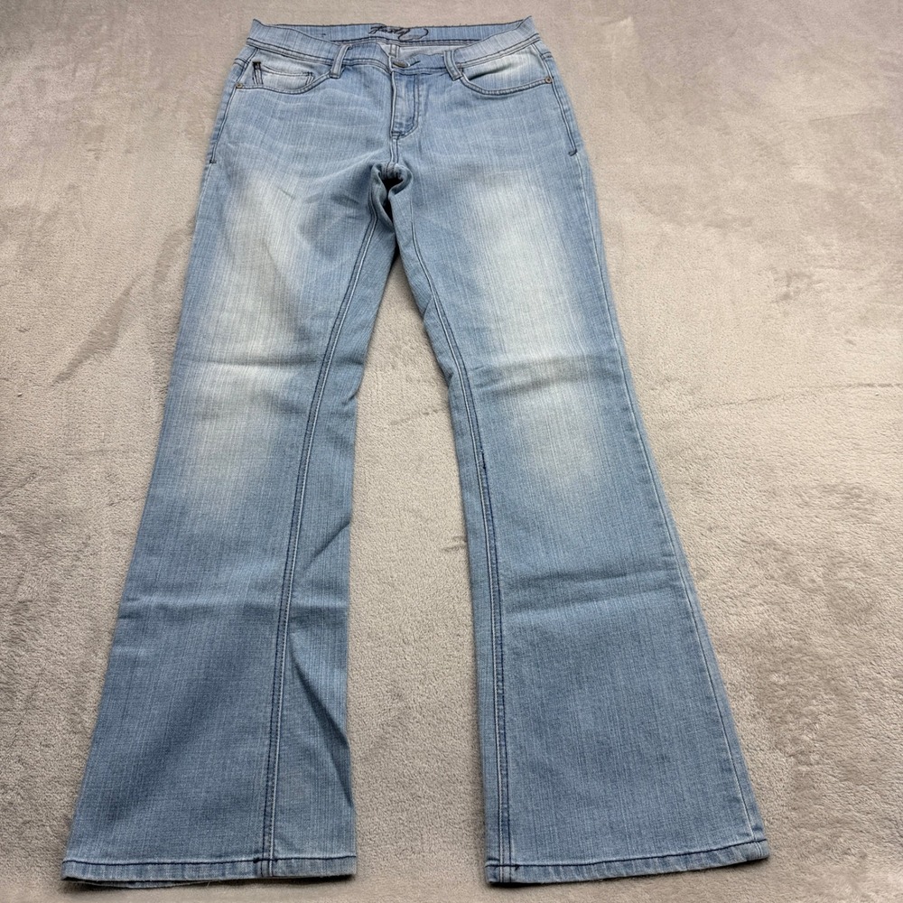 Vintage Foster Jeans Co. Flare Denim Jeans Women 6 Light Wash Mid Rise Whiskered